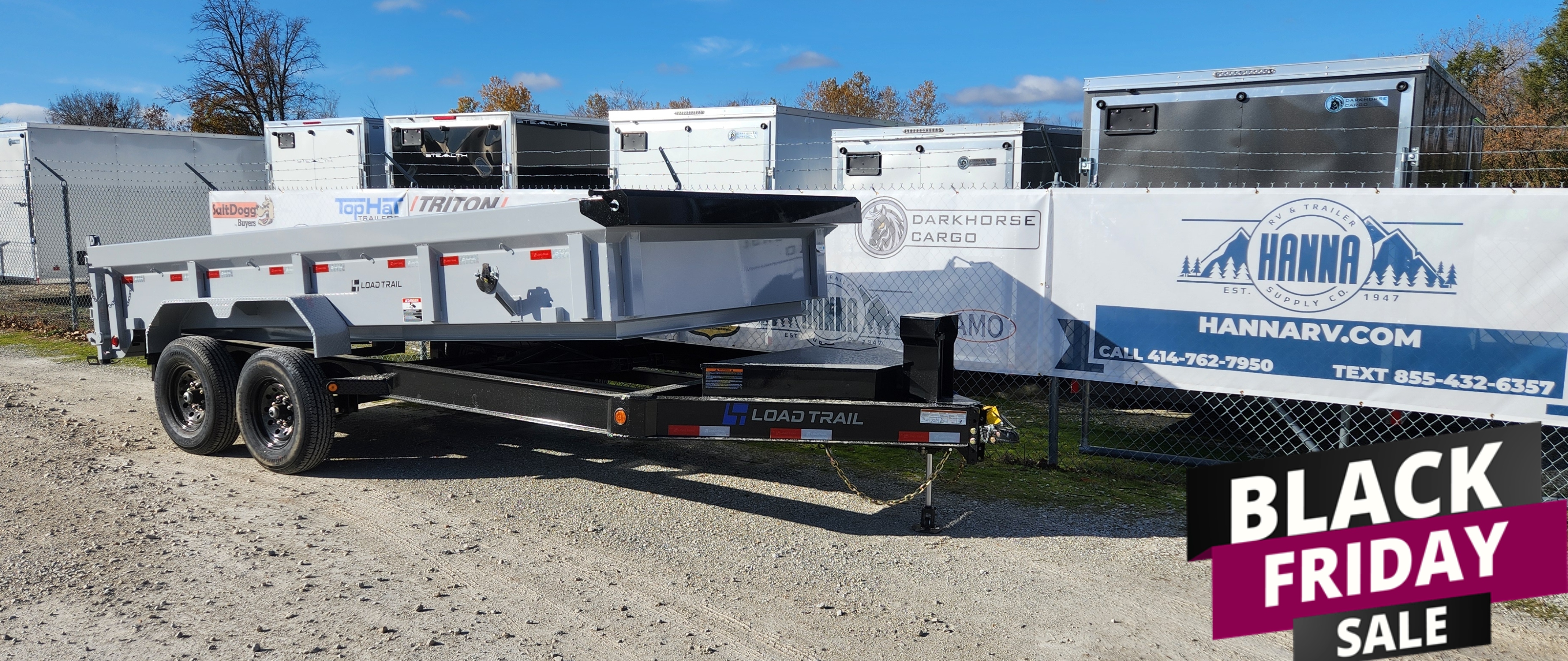 Load Trail 83 X 16 Tandem Axle 14,000 Lb Low Profile Dump Trailer with Scissor Hoist-Bomber Gray